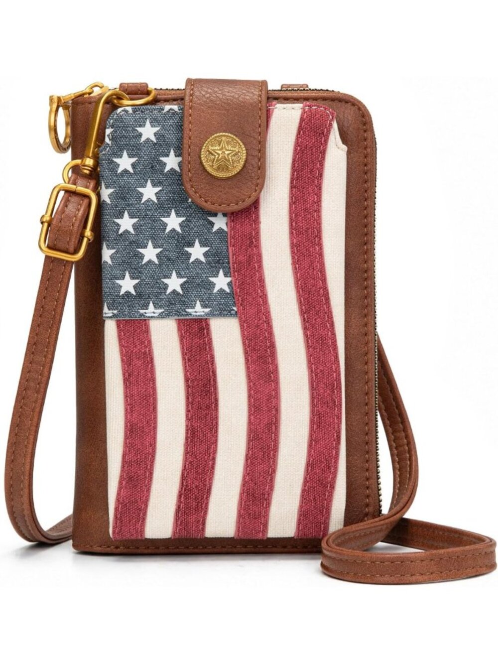 Patriotic American Flag Crossbody Phone Purse for Women - Stylish Cellphone Bag